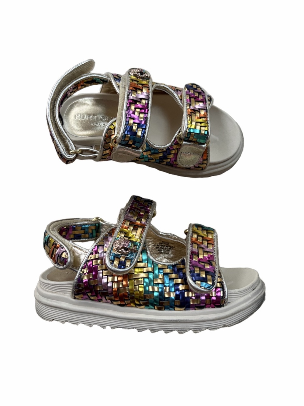 Kurt Geiger Toddler Size 8 Orson Sandal Gold Colorful Slingback